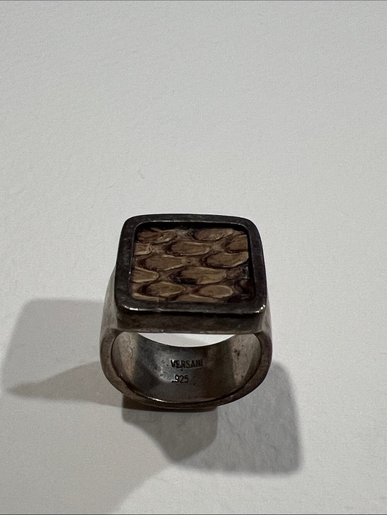 Versani Jewelry - Sterling Silver Snakeskin Square Signet Ring